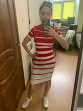 H Han Queen-Vestidos de punto a rayas para mujer, vestido de otoño Vintage, Bodycon de tubo para oficina, vestido elegante sencillo de fondo