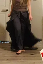 Pantalones Mujer Palazzo 2019 Causal Ruffle cordón pantalones elegante alta cintura Irregular suelto Color puro otoño mujer pantalón falda