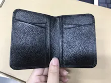 Tarjetero de cuero para hombre y mujer, billetera plegable para tarjetas de identificación y de crédito, cubierta de viaje para pasaporte de negocios Vintage