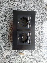 COSWALL-puerto de carga USB para ordenador, Panel de carga USB Simple, negro, blanco, gris, serie E20, Rangle completo, Rusia, España, enchufe de pared estándar de la UE