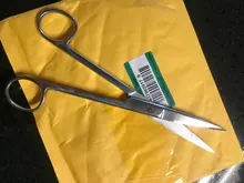 Tijeras quirúrgicas de acero inoxidable de 14cm/16cm/18cm, cabezal con punta curva recta, fórceps, herramientas médicas para clínica Dental