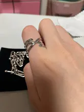 XIYANIKE-Anillo de apertura hembra para mujer, Plata de Ley 925, giro coreano, multicapa, cadena sencilla desgastada