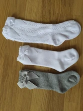 Balleenshiny-Calcetines de algodón de estilo español para niños, calcetines para bebés e infantes lazo grande, accesorios para recién nacidos de 0 a 3 años