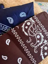 Pañuelo cuadrado de algodón para mujer, Bandana moderna de 55cm x 55cm para la cabeza, turbante Rock para niña, diademas para el cabello Accesorios