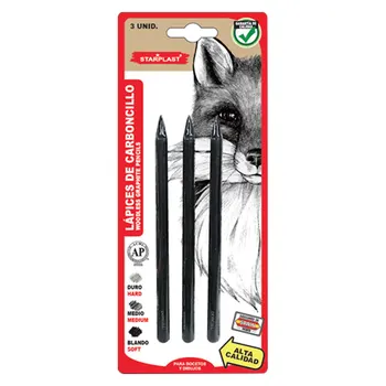 Starplast Pencils charcoal stick's, format Pencil, 3 units, different Hardness, To drawings, To artists
Starplast Pencils charcoal stick's, format Pencil, 3 units, different Hardness, To drawings, To artists