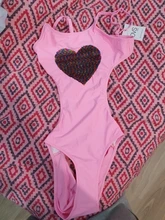 Ropa de playa con corazón de lentejuelas para niños, bañador de una pieza, Monokini, 2020