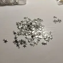 100 Uds Charms Star 11x8mm hecho a mano artesanía Fabricación de colgantes fit,Vintage bronce tibetano color plata, DIY para pulsera collar