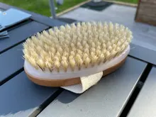 Jabalí-cepillo de madera ovalado para ducha, cerdas naturales, masaje exfoliante, tratamiento de celulitis, circulación sanguínea