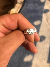 Anillo abierto con cara llorona para mujer, sortija ajustable de Color plateado antiguo, diseño geométrico, con caras y lágrimas