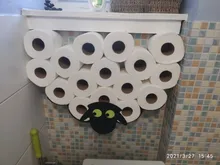 Decorative-Paper-Holder Roll-Holder Iron-Storage Toilet Wall-Mount Bathroom Black Sheep