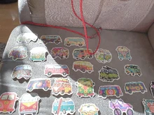 Pegatinas Retro de hipopótamo, etiquetas con diseño de autobús de amor y paz para coche, portátil, equipaje, Skateboards, diario, papelería, pegatina, 10/30/50 Uds.