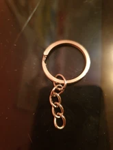 20 unids/lote llavero Chapado en 6 colores 50mm largo partido redonda llaveros al por mayor