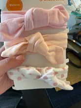 Conjunto de 3 unidades de diadema de algodón liso para bebé, con tarjeta, estampado de corazón a rayas, moño corbata nudo, banda para el pelo, accesorios para recién nacido