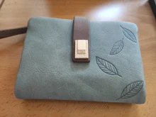 Cartera pequeña con hojas grabadas para mujer, monedero de marca, Cartera de piel sintética suave para mujer, tarjetero, Mini bolso de mano para chica