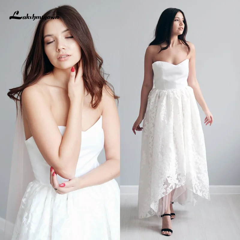 Lakshmigown Lace High low Wedding Dresses Robe Mariee Sweetheart Strapless Ivory Top Stain Bridal Gown vestido de novia
Lakshmigown Lace High low Wedding Dresses Robe Mariee Sweetheart Strapless Ivory Top Stain Bridal Gown vestido de novia