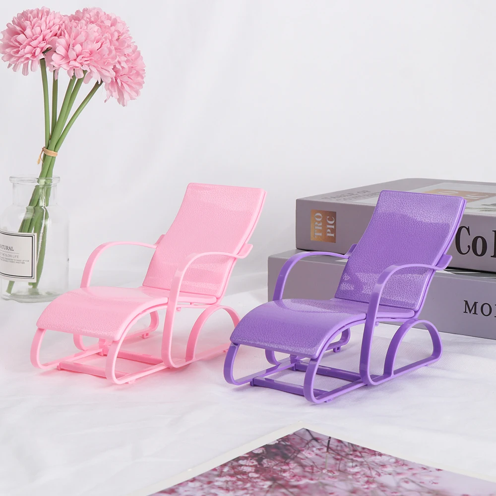 

Mini Doll Beach Chair Foldable Deckchair 1:6 Scale Playing House Garden Bench Dollhouse Furniture Toy Accessories Gifts