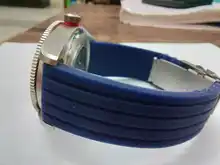 Correa de silicona para reloj, repuesto de goma de 18/20/22/24mm, correa de reloj con patrón de rayas, pulsera plegable, herramienta de hebilla de acero inoxidable