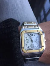 Reloj de cuarzo clásico para hombre, cronógrafo cuadrado de marca superior, con esfera de acero inoxidable, de lujo