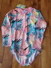 BAOHULU-Bañador estampado de manga larga para niñas, traje de baño de una pieza con UV50 +, protección solar