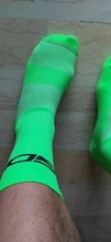 Calcetines de Ciclismo transpirables a rayas de colores, para hombre y mujer