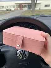 Caja de joyería portátil de cuero, pendientes sencillos dobles, anillo, joyería, puede sostener 68 pendientes, novedad de 2021