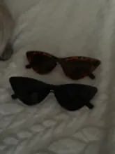 Moda lindo Sexy señoras ojo de gato gafas de sol de las mujeres Vintage Retro pequeño Triangular Cateye gafas Mujer al aire libre gafas