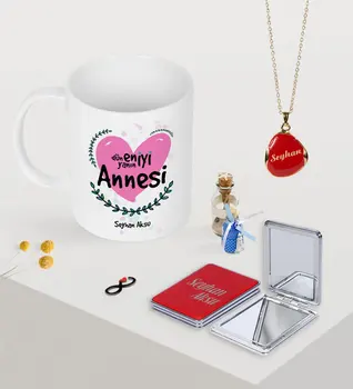 Personalized World Best Mother Mug Mirror and Enamel Necklace Seti-11
Personalized World Best Mother Mug Mirror and Enamel Necklace Seti-11