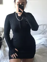 Vestido de primavera con cremallera y manga larga, ajustado, informal, cálido, 2020