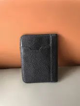 Tarjetero de cuero para hombre y mujer, billetera plegable para tarjetas de identificación y de crédito, cubierta de viaje para pasaporte de negocios Vintage