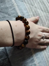 Brazalete de ojo de tigre Natural para Hombre y mujer, hilo de 4/6/8/10/12/14mm, 100%, accesorios de joyería para Hombre