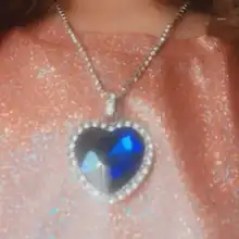 Colgante collar con corazón de Titanic de OCéANO AZUL corazón amor para siempre + bolsa de terciopelo