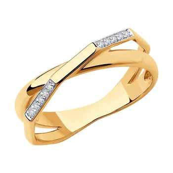 Sokolov gold ring with diamonds, fashion jewelry, 585, women's male
Sokolov gold ring with diamonds, fashion jewelry, 585, women's male