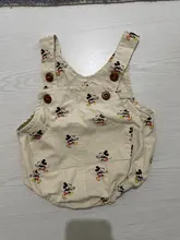 Disney-mameluco para bebé recién nacido, Mickey Mouse, sin mangas, para niños y niñas, con botón sólido, informal, con tirantes, pelele triangular