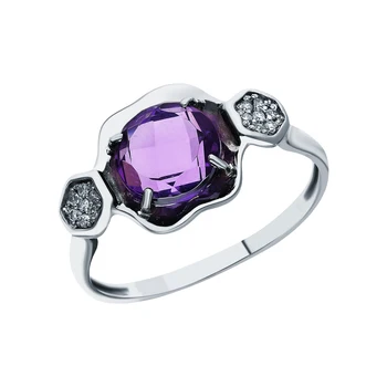 Silver ring with amethyst and cubic zirconia sunlight sample 925
Silver ring with amethyst and cubic zirconia sunlight sample 925