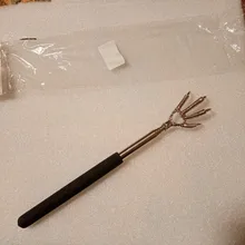 Garra telescópica compacta, masajeador rascador trasero de acero inoxidable, ajustable, para rascar la espalda, protector de mano