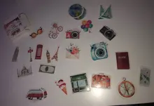 46 unidades por paquete, pegatinas de etiqueta de paisaje de viaje, etiquetas de papelería decorativas, pegatinas de Scrapbooking, álbum diario Diy, etiqueta adhesiva