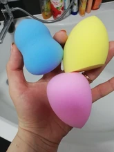 Milagro 1 Uds polvo esponja de maquillaje Puff en seco y en húmedo combinado maquillaje de belleza de calabaza en polvo Puff corte biselado de esponja herramientas
