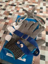 Guantes de seguridad laboral de acero inoxidable, 1 Uds., anticorte, malla metálica, para carnicero