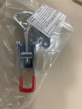 HELTC 1 piezas de plata + rojo ajustable pestillo de palanca al cerrojo de cajas de palanca para Hasp pestillo de palanca atrapar cerradura