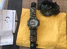Reloj militar de camuflaje para hombre, pulsera de cuarzo LED resistente al agua hasta 50m, para deportes al aire libre, brújula, termómetro, reloj de emergencia
