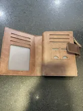 DIDE-monedero Vintage de cuero genuino para hombre, billetera corta de piel de vaca con cremallera, tarjetero de café, caja de regalo