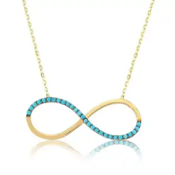 KUTAYDAN 925 Sterling Silver Turquoise Cubic Zirconia Infinity Ladies Necklace
KUTAYDAN 925 Sterling Silver Turquoise Cubic Zirconia Infinity Ladies Necklace