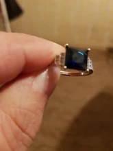 Huitan-anillo cuadrado azul con cuatro garras para mujer, diseño Vintage, Circonia cúbica de lujo, joyería femenina, anillos de boda