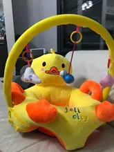 Funda de asiento de apoyo para bebé, silla de felpa con dibujos animados para aprender a sentarse, nido de peluche lavable con varilla, sin relleno