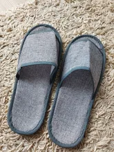 2020 nuevo de moda Simple zapatillas de Hotel Travel Spa portátil hombres zapatillas desechables casa habitación interior Lino de los hombres zapatillas