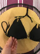 Female Swimsuit Bikini-Set Chain Two-Pieces Metal Sexy HALTER Women V2362 12-Color Lady