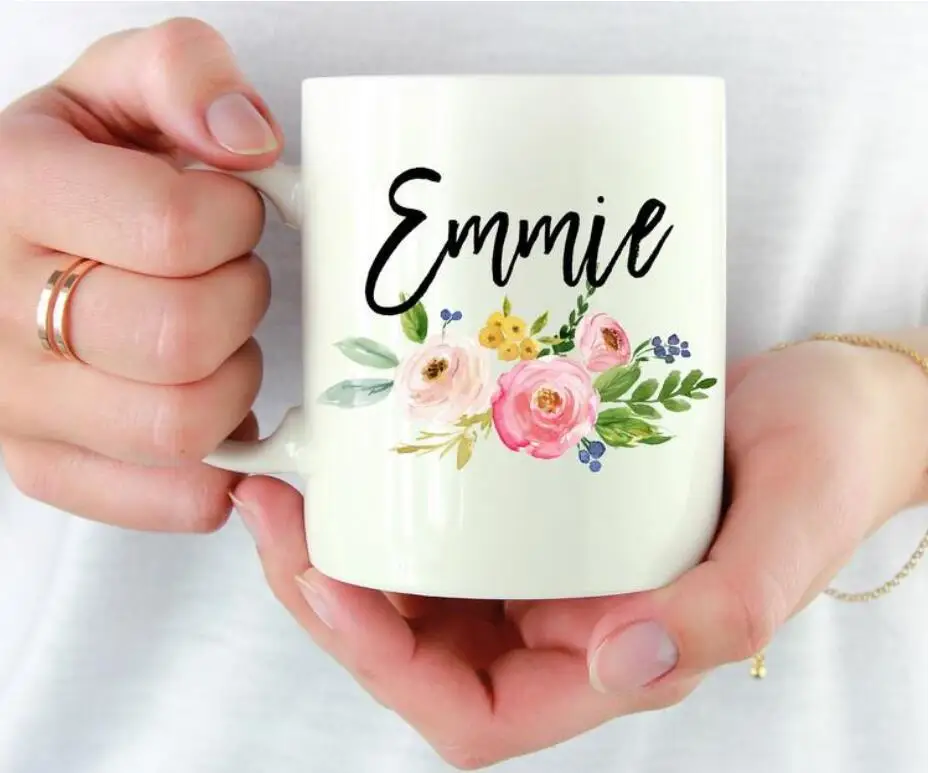 Personalized Mug with Name, Personalized floral Name Mug, Customized bridesmaid Mugs, Personalized Gift For mother of the bride
Personalized Mug with Name, Personalized floral Name Mug, Customized bridesmaid Mugs, Personalized Gift For mother of the bride