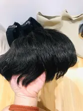 AILIADE-peluquín Natural para hombre, piezas de cabello liso negro Real, peluca para hombre, sistemas de repuesto, 16*18