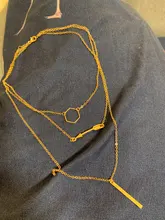 VKME-collar de cadena dorada en capas para mujer, gargantilla de eslabones cubanos Vintage, círculo geométrico, joyería 2021