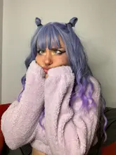 LOUIS FERRE largo degradado rojo rosado pelucas sintéticas azul púrpura Cosplay peluca con Bnags para las mujeres negras resistente al calor de fibra